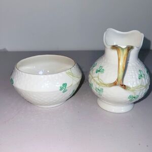 Belleek Creamer Sugar VINTAGE